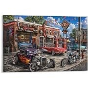 Hot rod américain rétro Muscle Tableau Toile