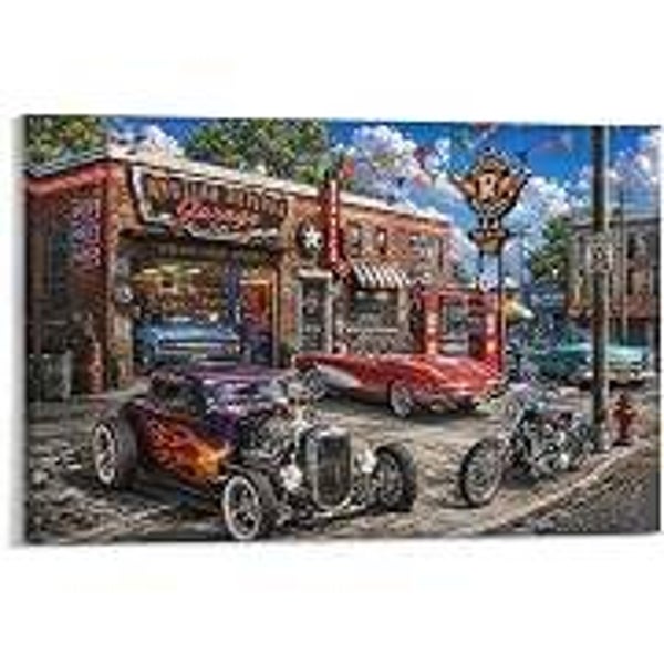 Hot rod américain rétro Muscle Tableau Toile
