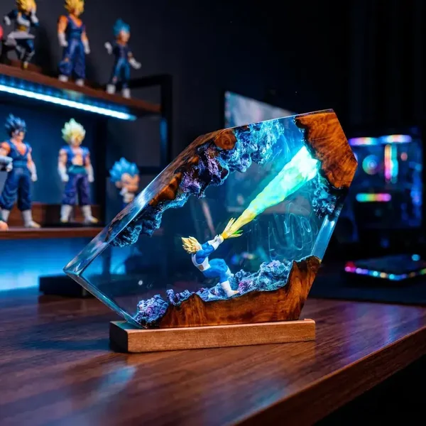 Lampe en résine V3geta Super Saiyan Prince