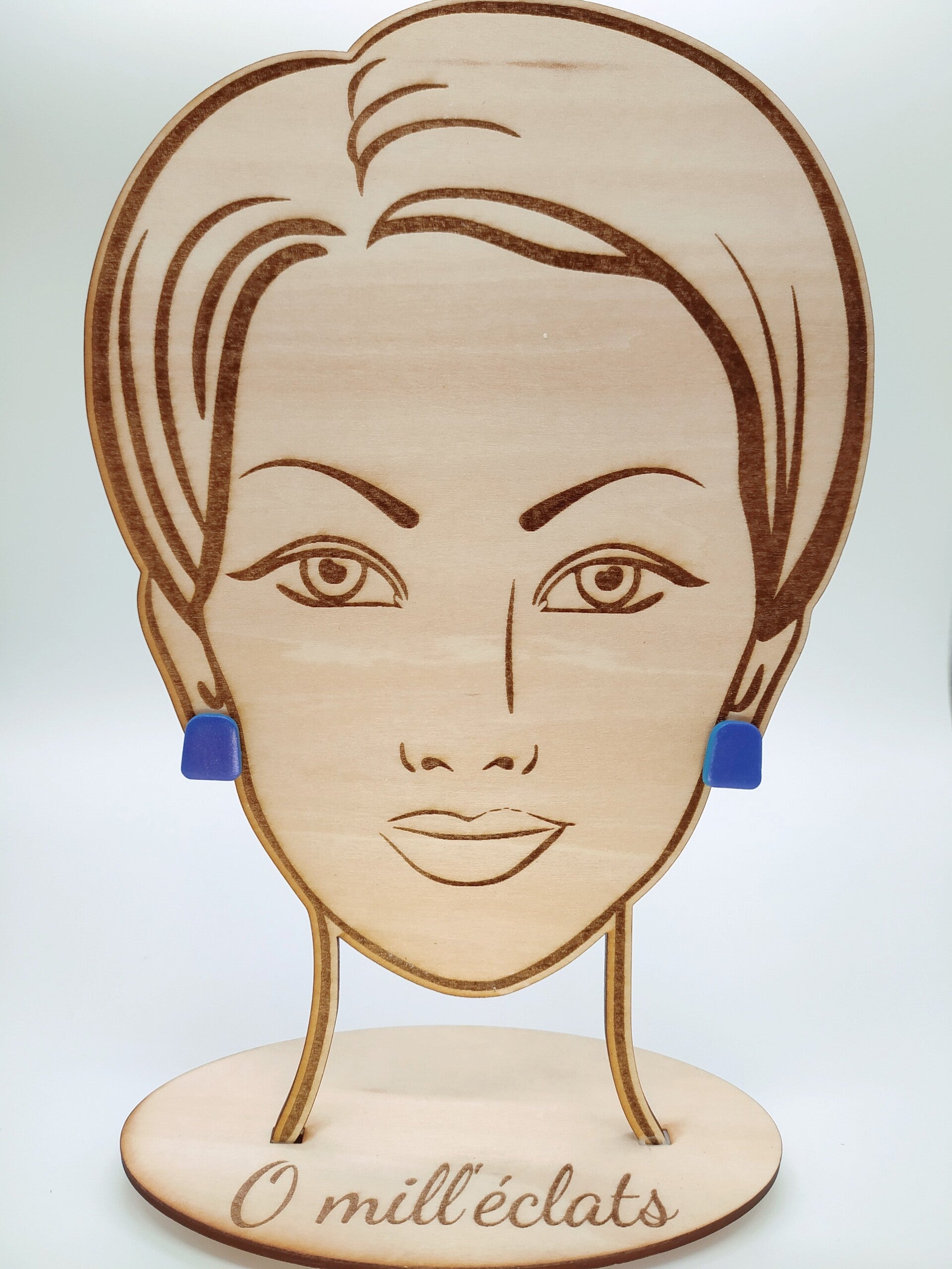 Clous d'oreilles Emeraude bleu vert Argile polymère pro Acier inoxydable argent