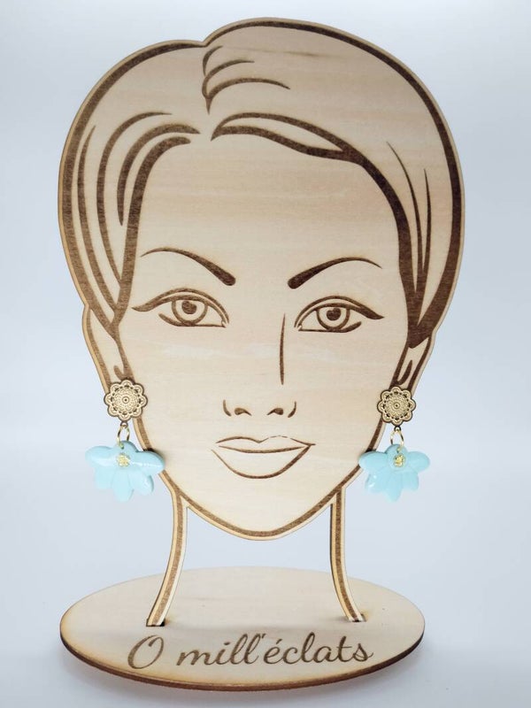 Boucles d'oreilles pendantes Eclat de menthe Argile polymère pro vert menthe Acier inoxydable or