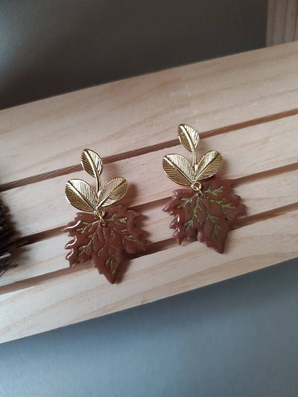 Boucles d'oreilles pendantes Automne #4