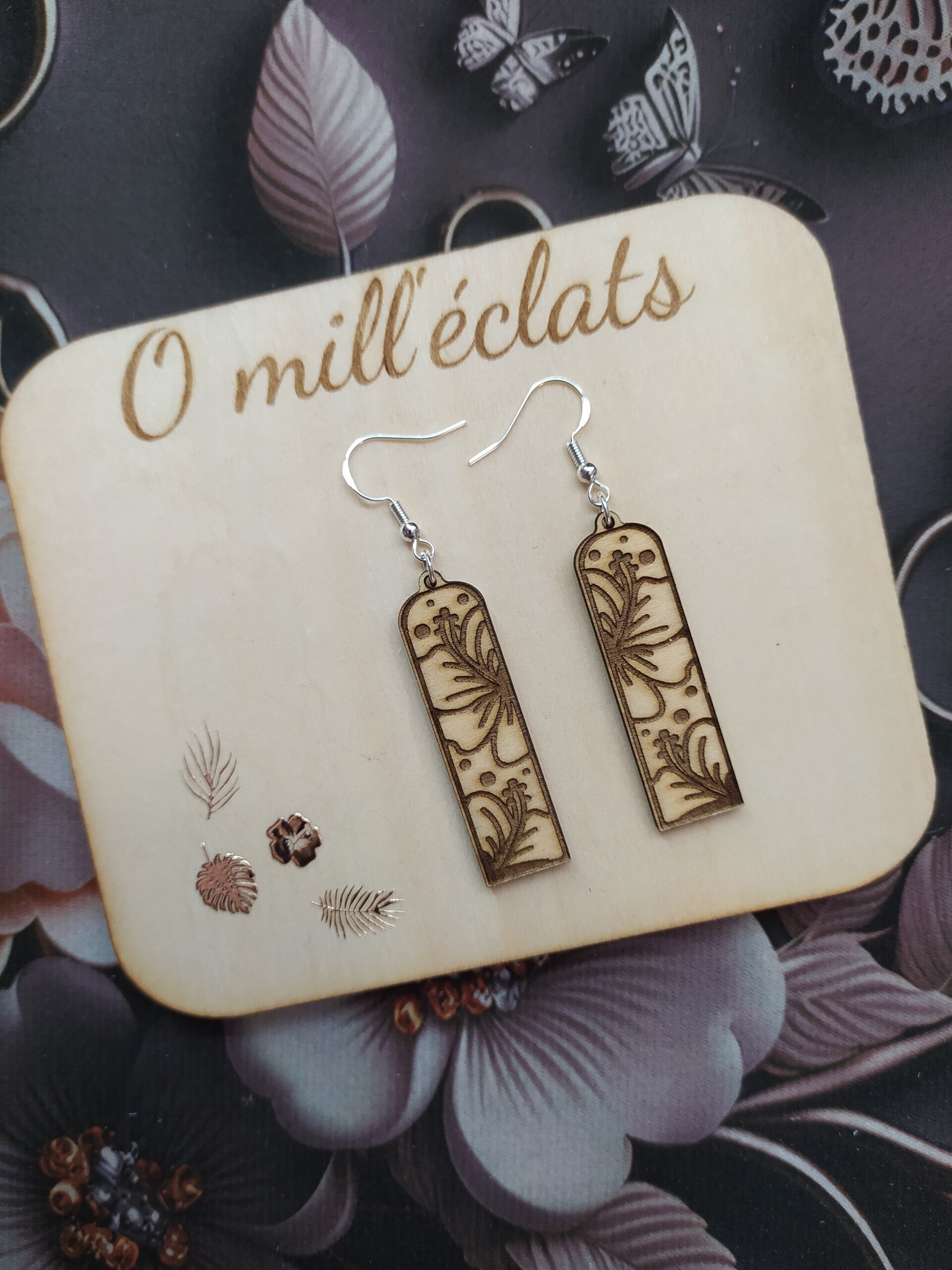 Boucles d'oreilles Boéline en bois naturel pour femme