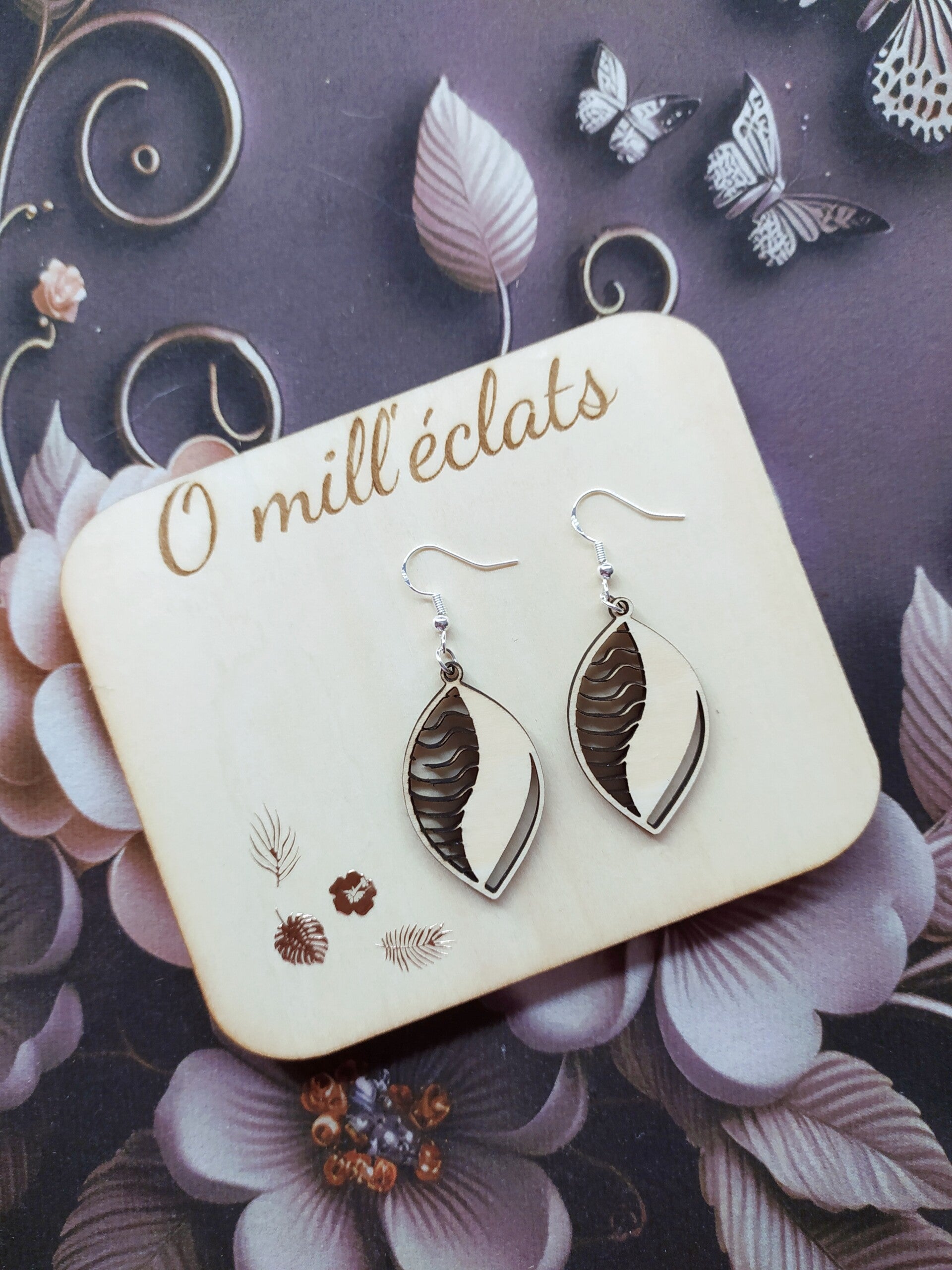 Boucles d'oreilles Faélyne en bois naturel pour femme