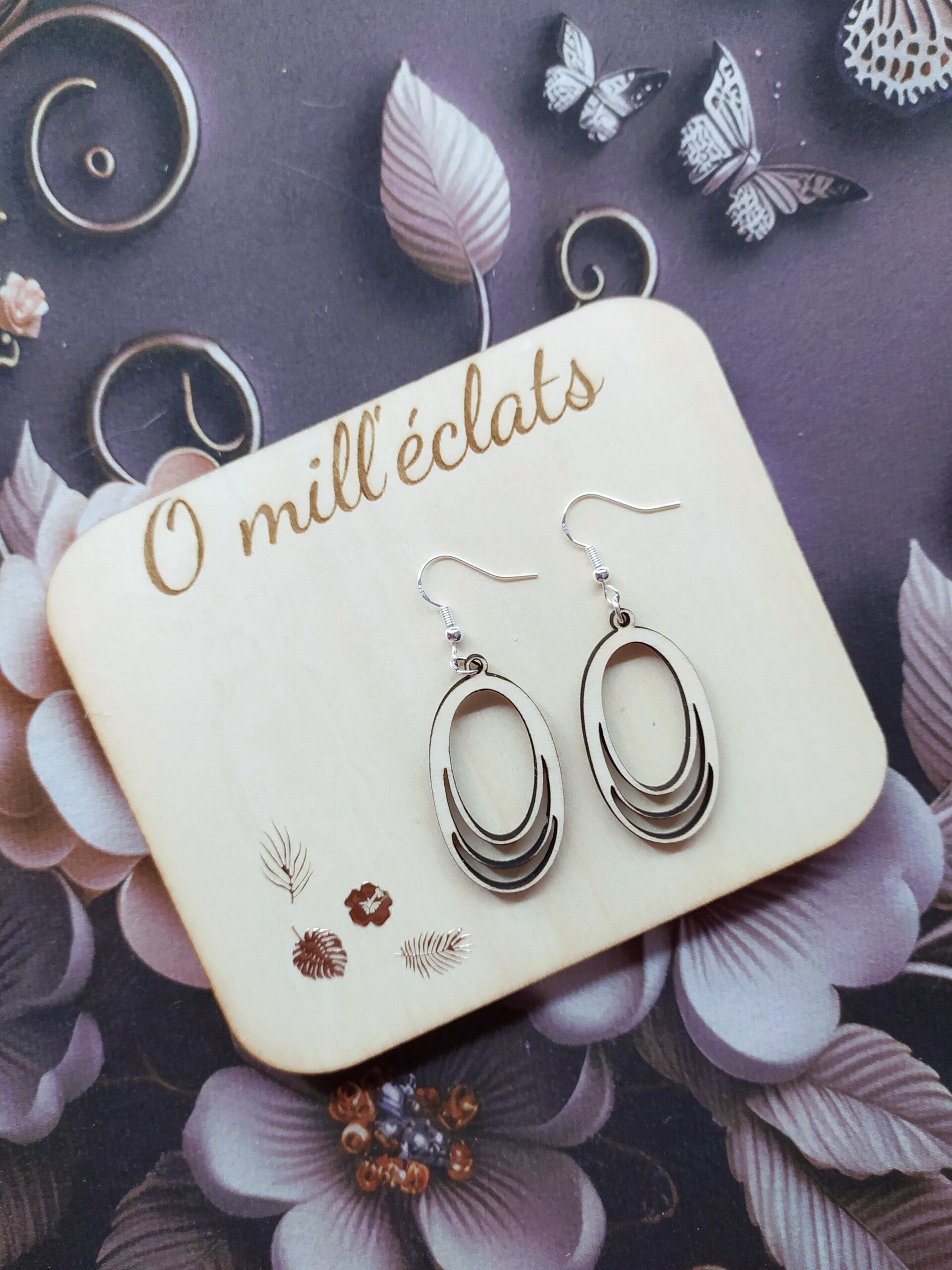 Boucles d'oreilles Néora en bois naturel pour femme