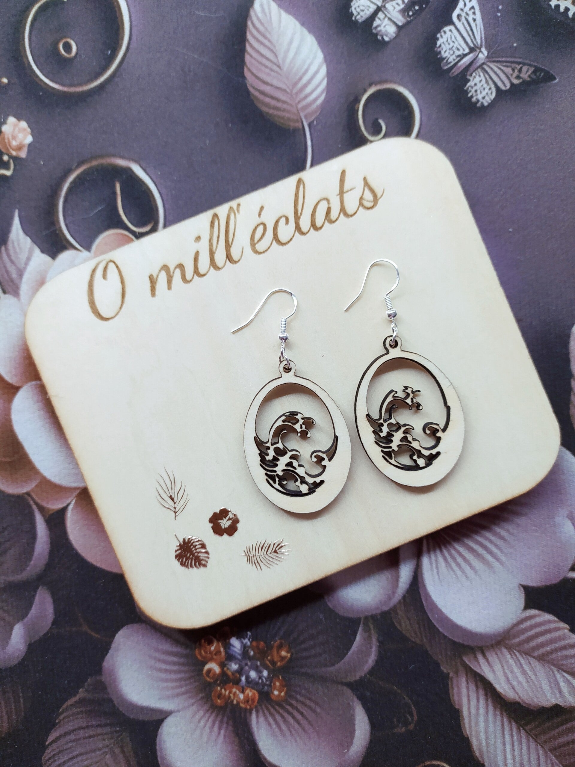 Boucles d'oreilles Nérina en bois naturel pour femme