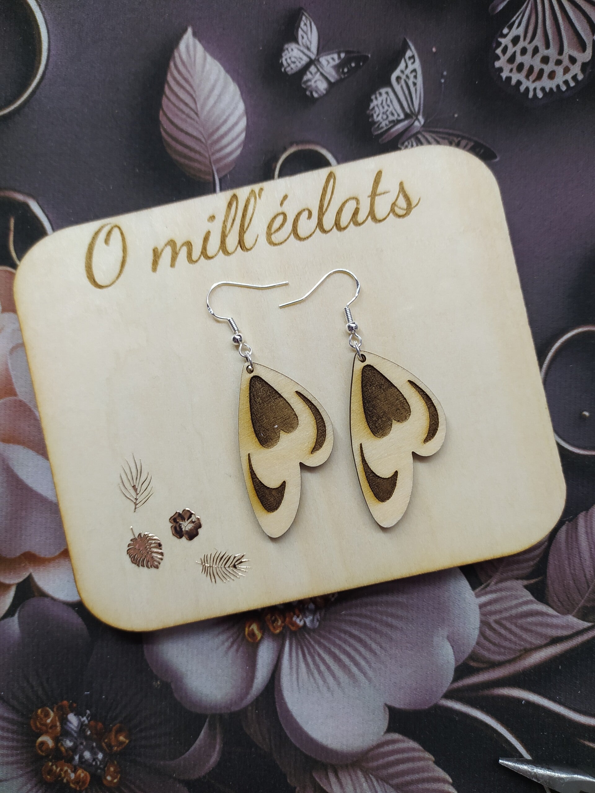 Boucles d'oreilles Sérénia en bois naturel pour femme