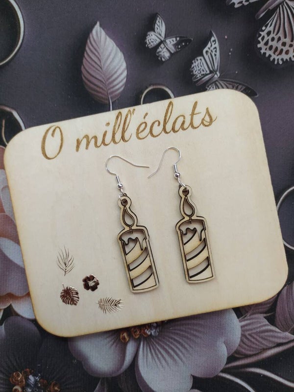 Boucles d'oreilles Lumina en bois naturel pour femme