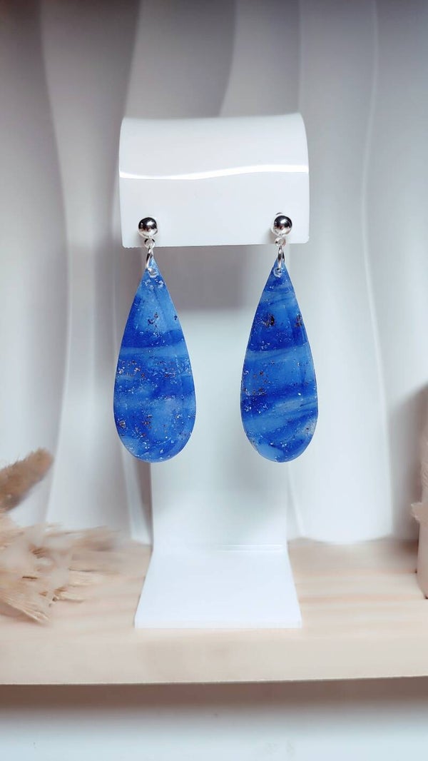 Boucles d'oreilles pendantes Lapis-lazuli #4