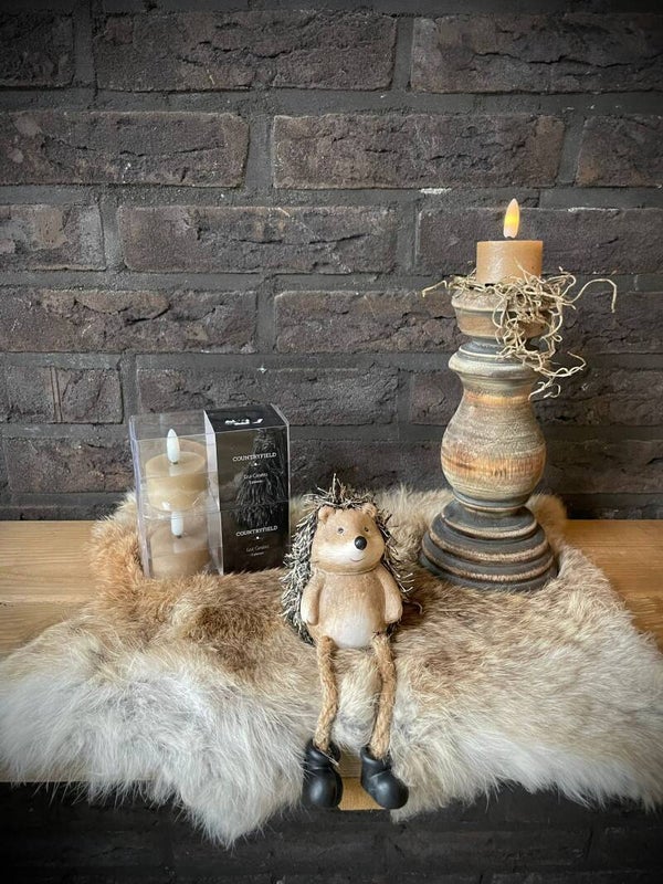 Set led waxine-licht taupe nr. 1114