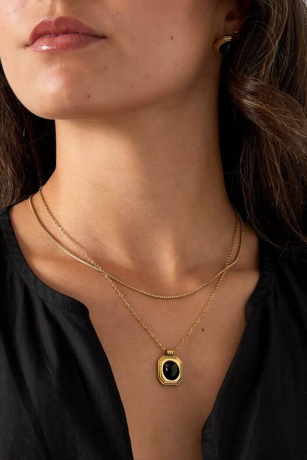 Dubbele ketting vintage bedel - Goud kleur