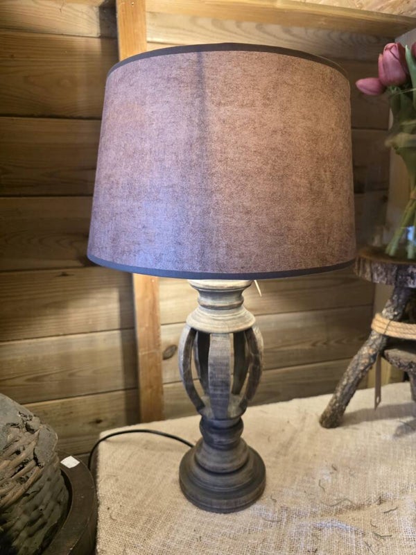Houten baluster lamp met kap