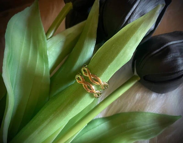 Layered swirl ring - Goud kleur