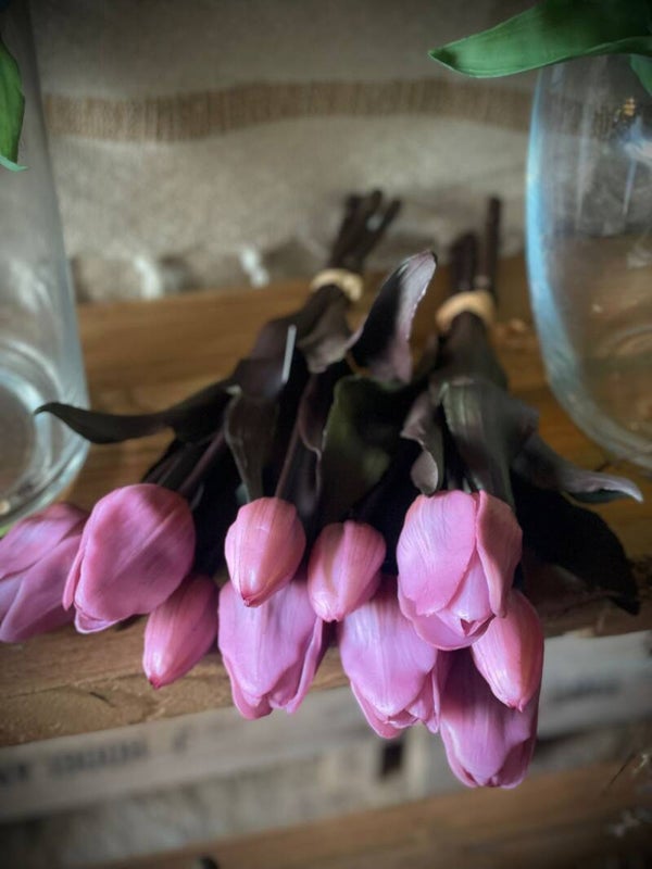 Roze tulpen met d.blad nr.4187