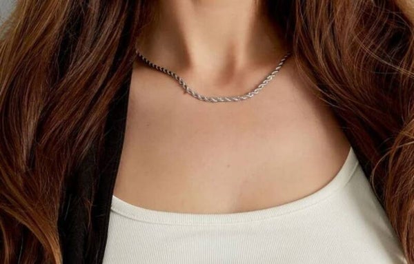 Ketting gedraaid kort - zilver-3.0MM