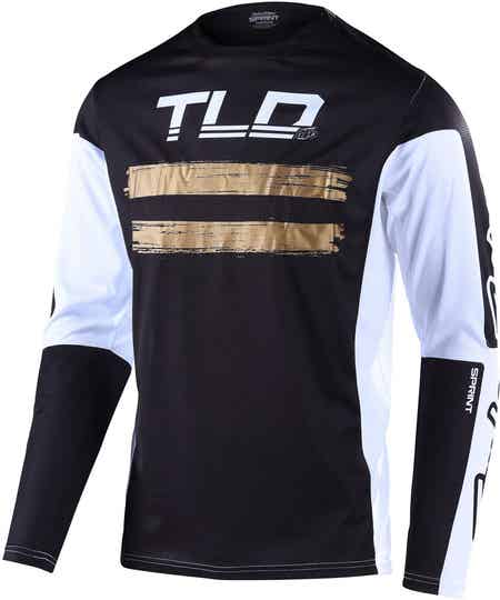 JERSEY TROY LEE DESIGNS Sprint MARKER - MTB LONG SLEEVE BLACK/WHITE/GOLD