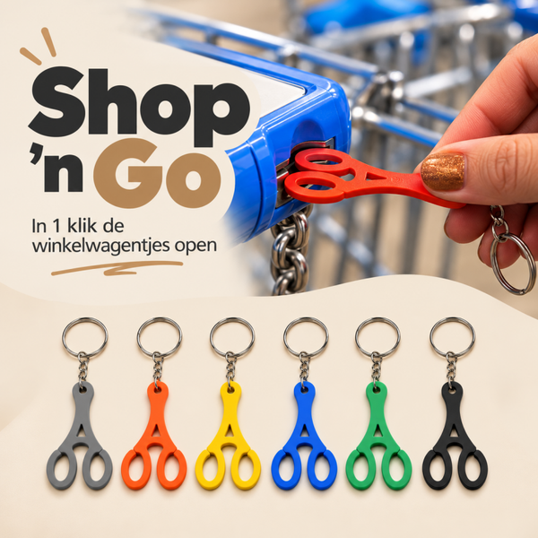 🛒 Shop ’n Go – Sleutelhanger voor winkelwagens