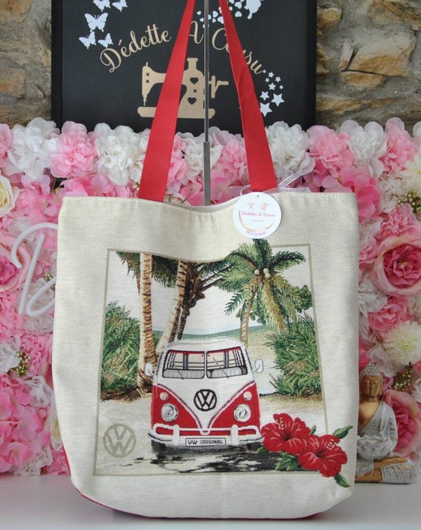 Sac Fourre Tout Adulte - Combi VW Rouge