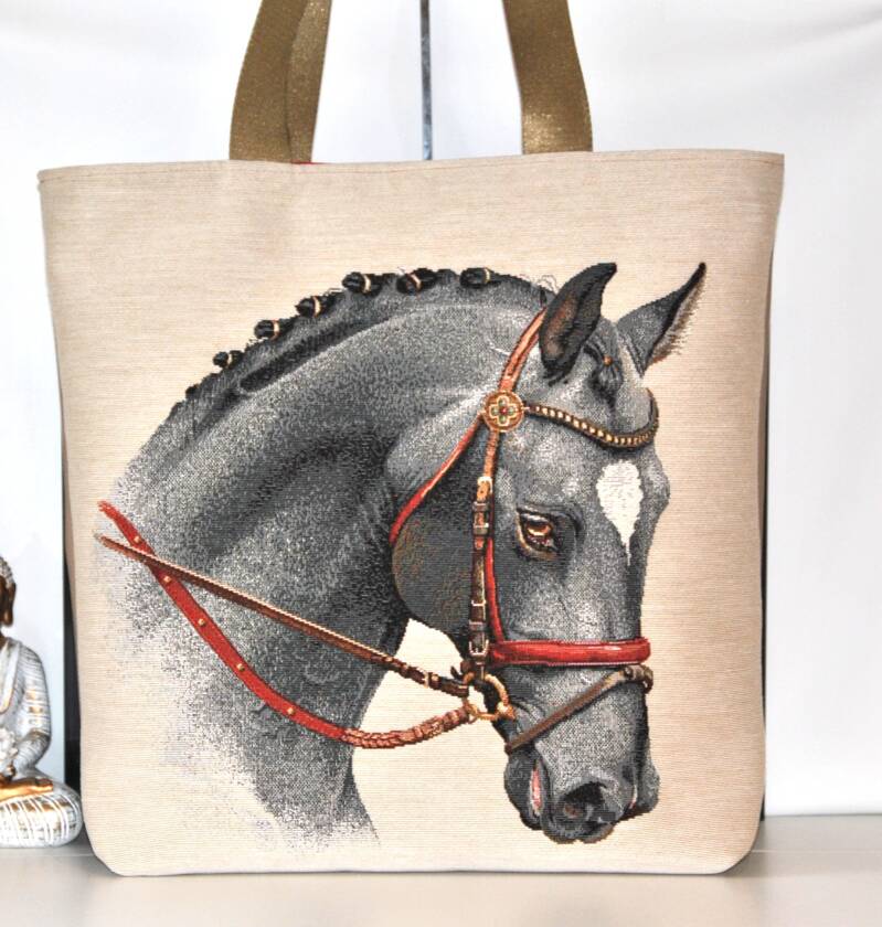 Sac Cheval noir et Bride Rouge