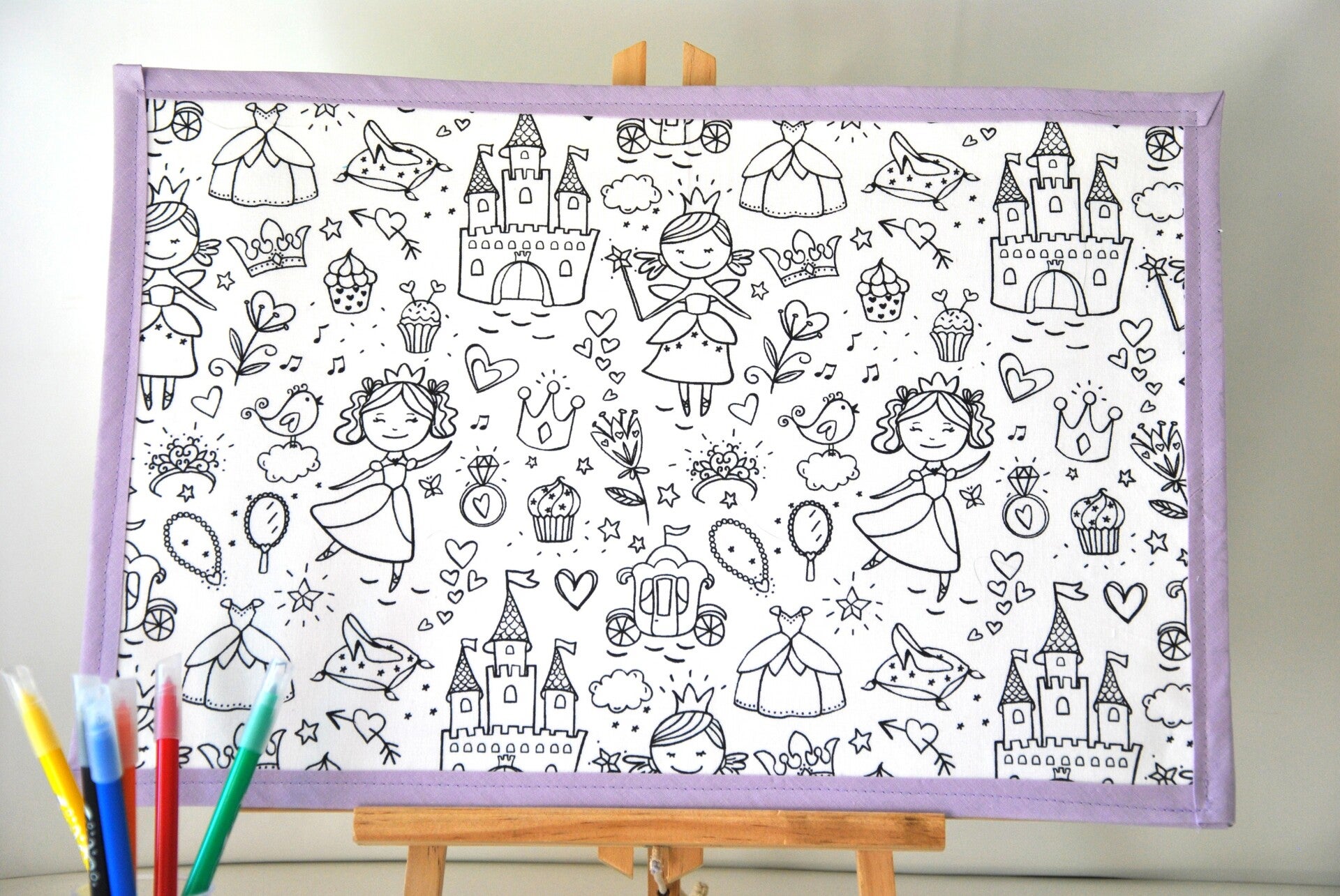 Set de Table à colorier et réutilisable - Princesses