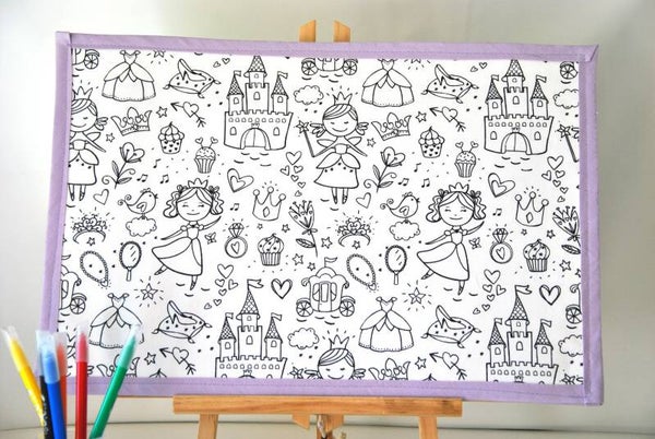 Set de Table à colorier et réutilisable - Princesses