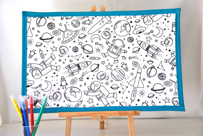 Set de Table à colorier et réutilisable - Super Héros