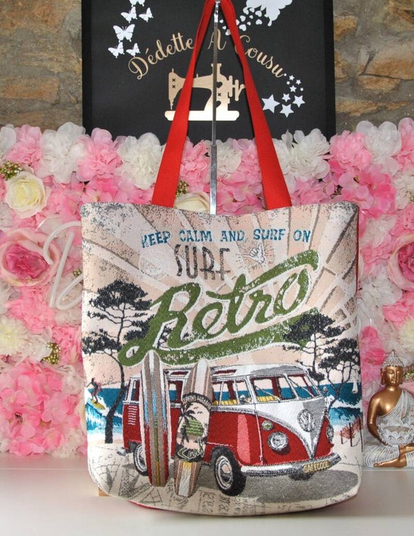 Sac Fourre Tout Adulte - Combi Rouge Rétro