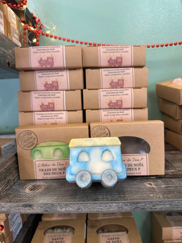 Savon train de Noël des deux p