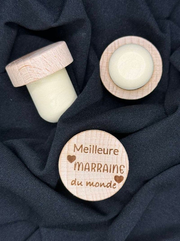 Bouchon de vin "Meilleure MARRAINE du monde" ❤️ – Cadeau spécial