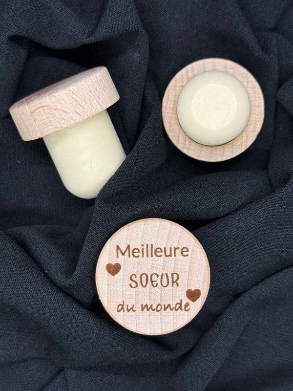 Bouchon de vin "Meilleure SOEUR du monde" ❤️ – Cadeau pour sœur