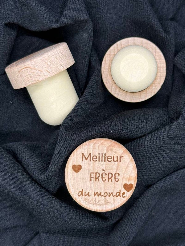 Bouchon de vin "Meilleur FRÈRE du monde" ❤️ – Cadeau personnalisé