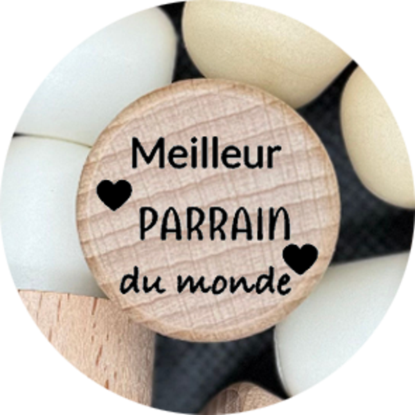 Bouchon de vin "Meilleur PARRAIN du monde" ❤️ – Cadeau pour parrain
