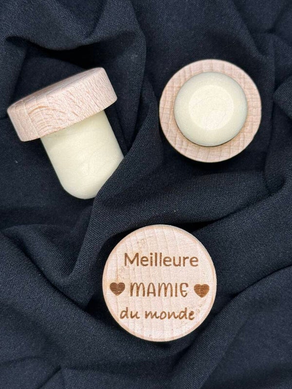 Bouchon de vin "Meilleure MAMIE du monde" ❤️ – Cadeau affectueux
