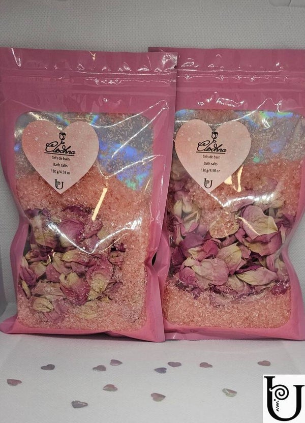 Clíodhna - Sels de bain aux pétales de rose/Bath Salts with rose petals
