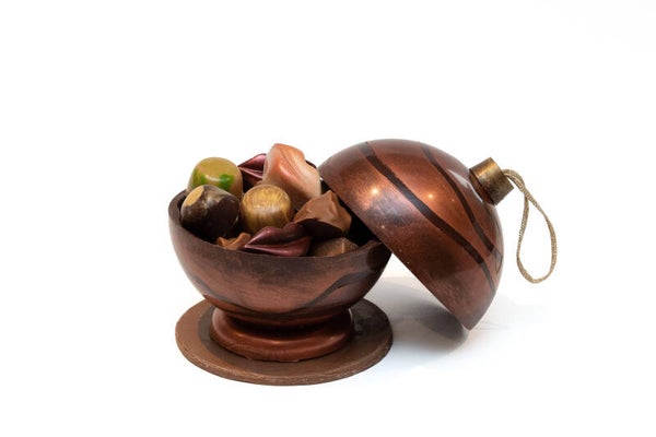 Chocolade kerstbal gevuld