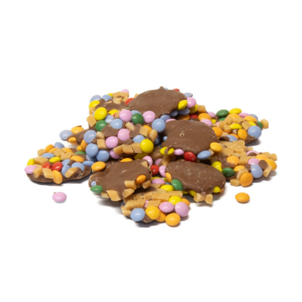 Smartie-karamel-melkchocoladeplakjes