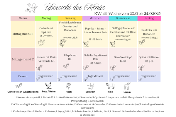 Frisches Mittagessen für Seniorinnen und Senioren bestellen KW43