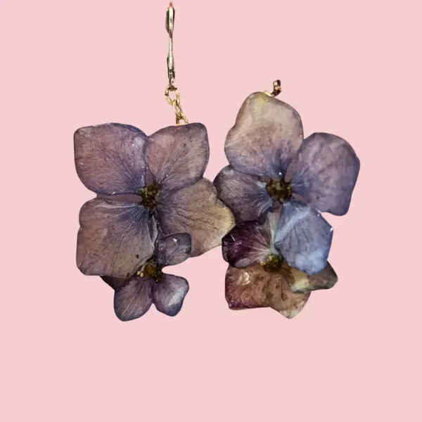 Boucles d'oreilles Hortensia Symphonie Bleue
