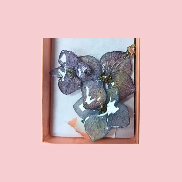 Collier Hortensia Symphonie Bleue