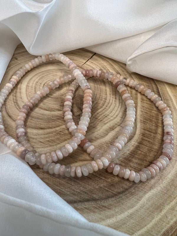 Achat Pink - Button Armband 4mm