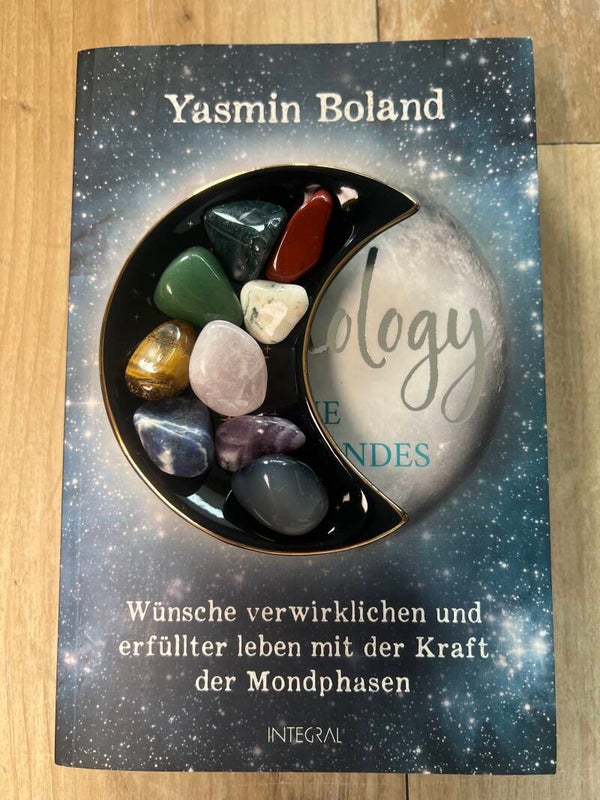 Buch & Mondschale mit 9 Heilsteinen
