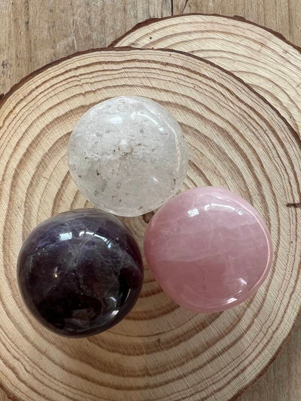 Wassersteine – Bergkristall, Amethyst & Rosenquarz