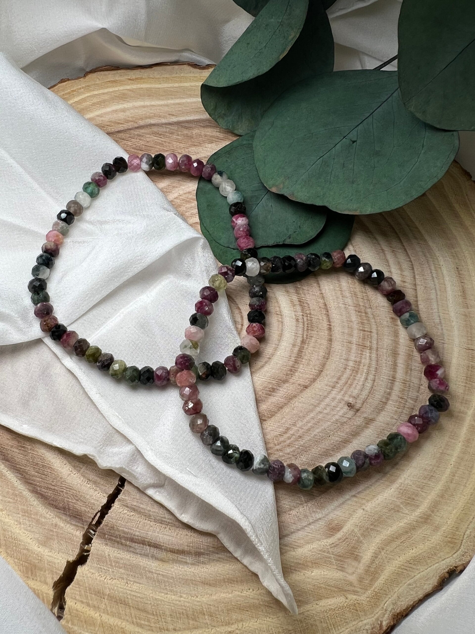 Bunter-Turmalin · facettiert · Button-Form · 5 mm