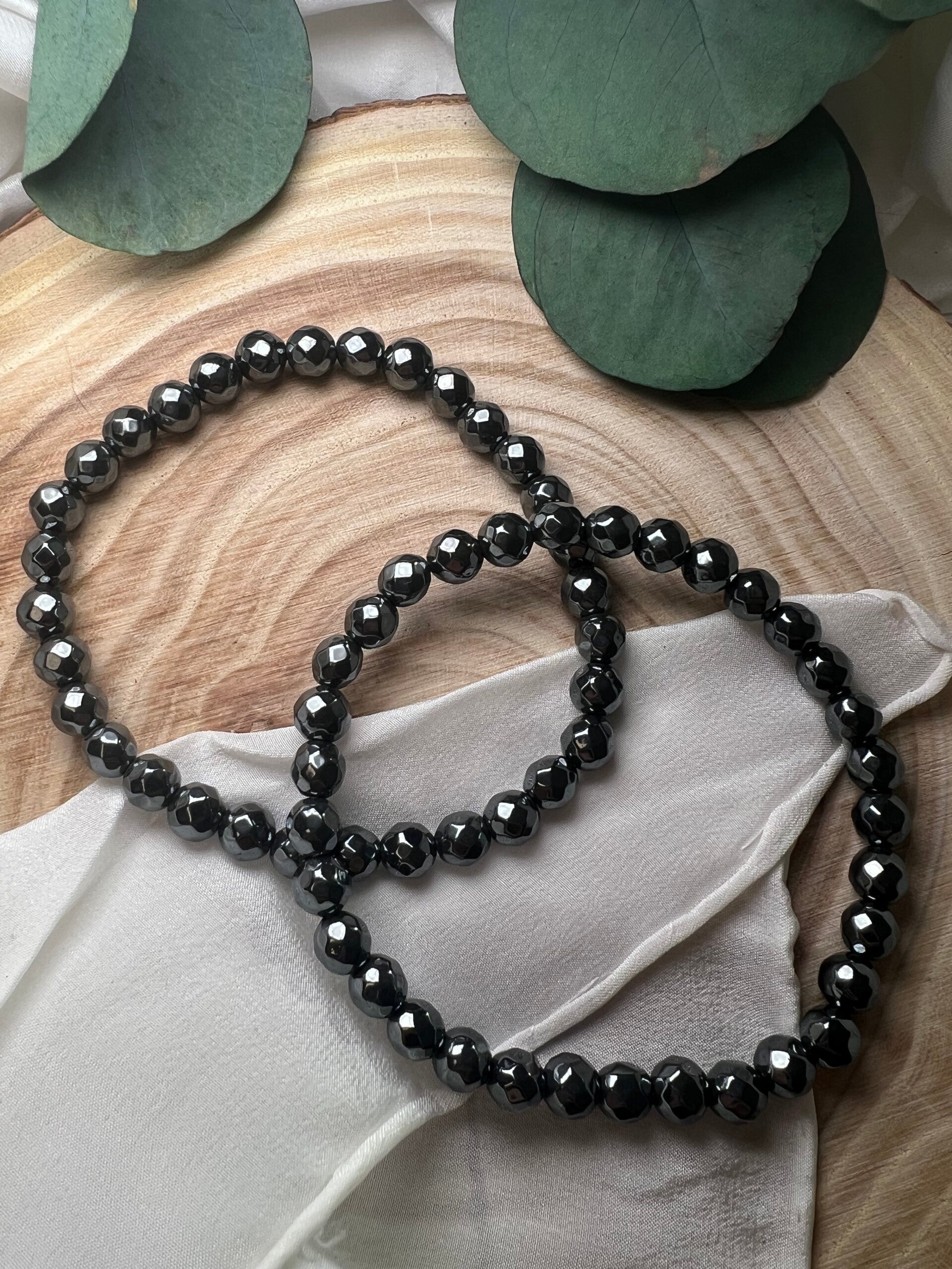 Hämatit-Armband · 6 mm Fac.