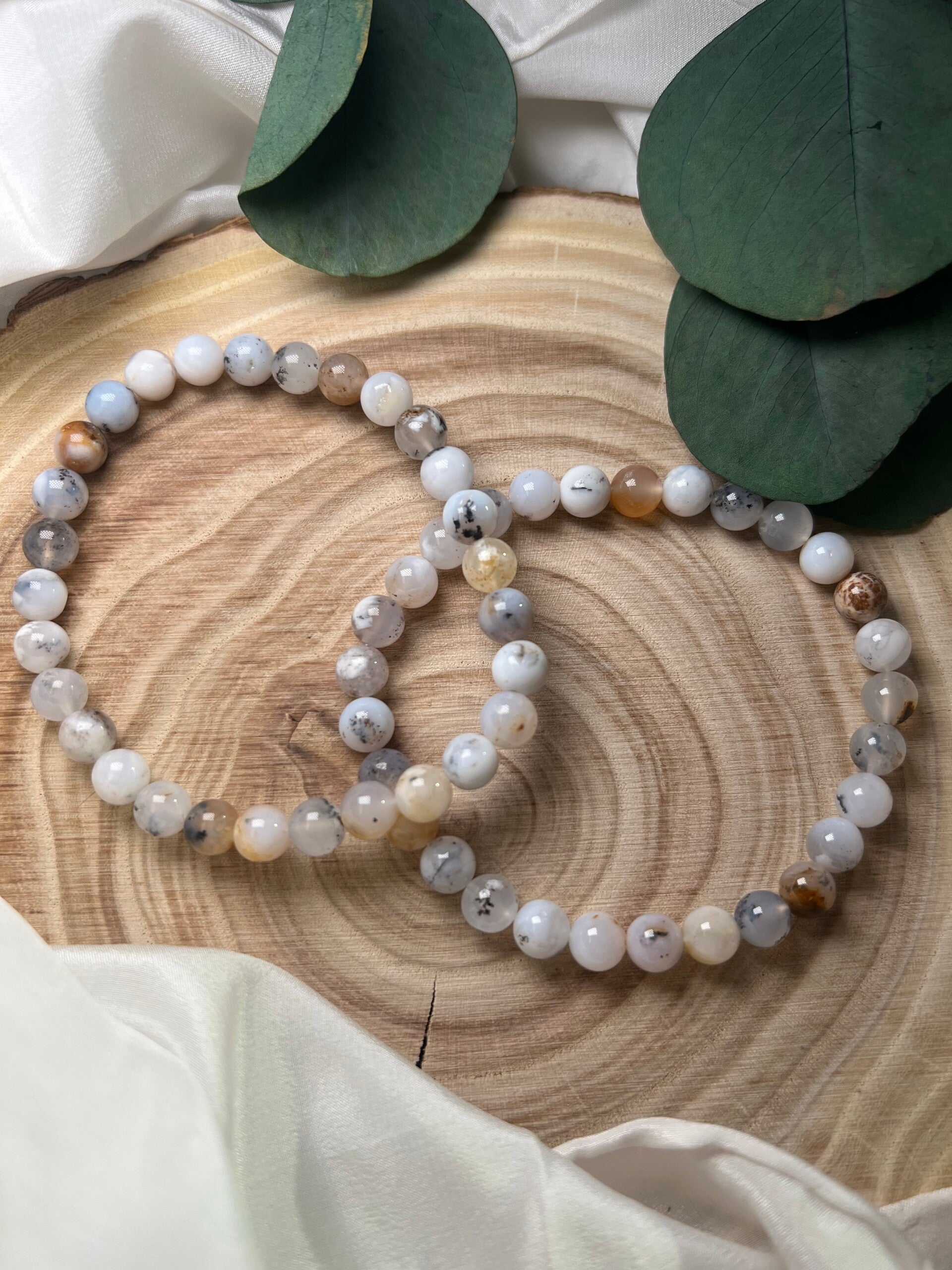 Dendriten-Achat (heller Moosachat) - 6 mm