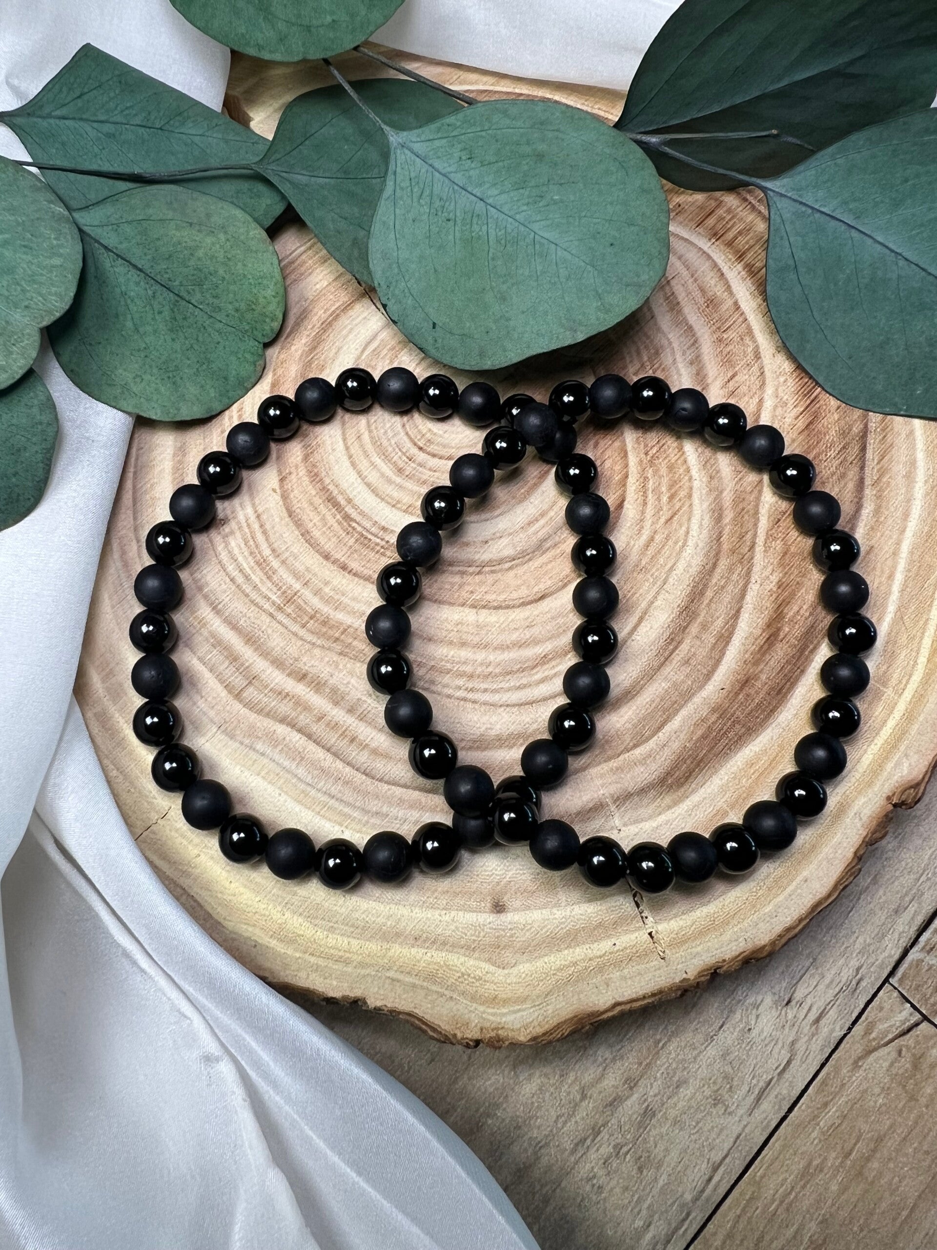 Schwarzer Turmalin – matt & glänzend 6mm / 21cm