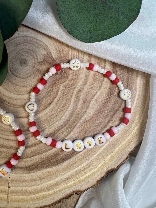 Love Armband mix. Rot, Weiss und Rosa