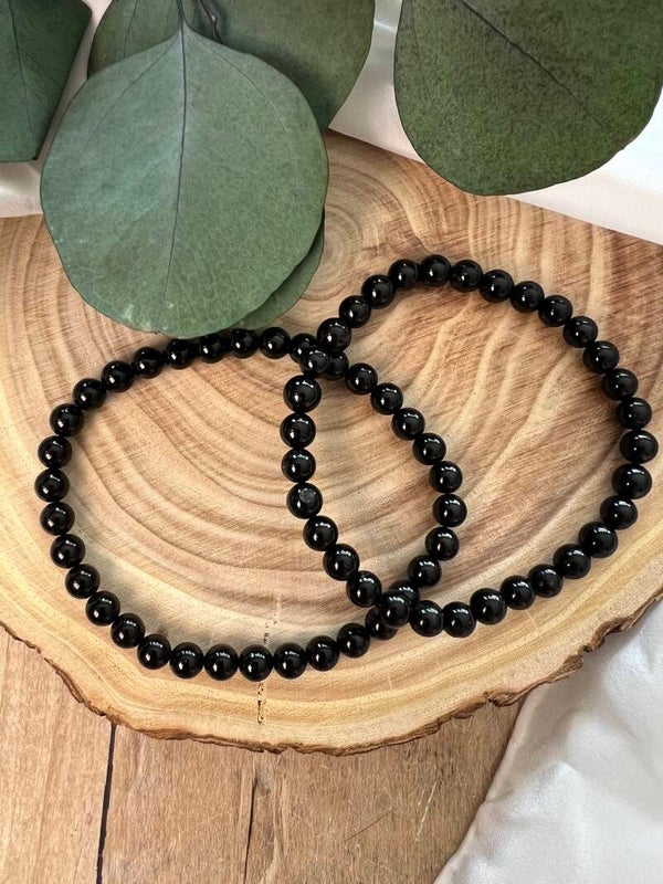 Schwarzer Turmalin - Armband 6 mm