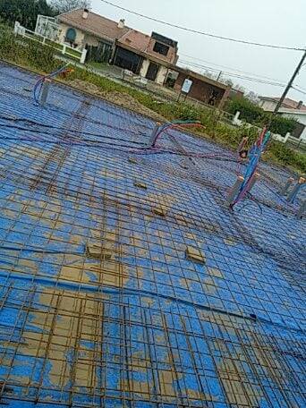 feraillage de la dalle, décembre 2021