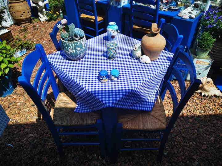 Griekse Blauwe Tafelkleden - Petros Griekse Tuinen - V.a.